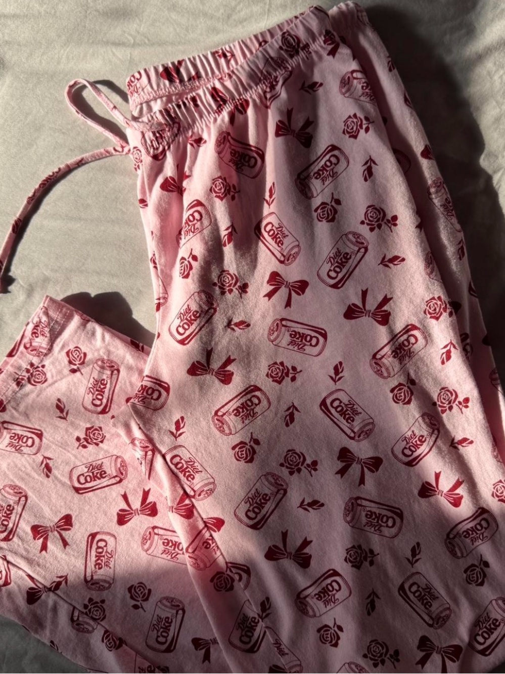 Coca-Cola Pink and Red Logo Cotton Pants